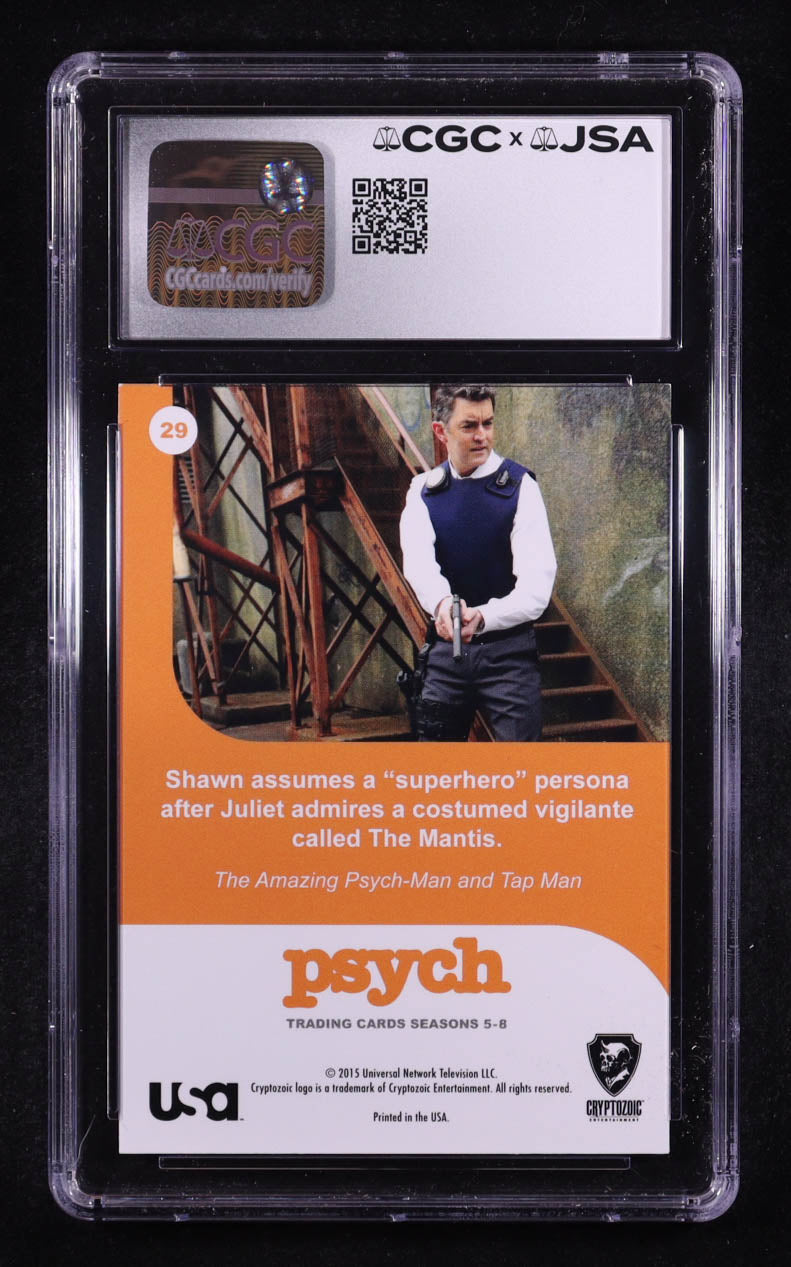 Timothy Omundson Signed 2015 Cryptozoic Psych Seasons 5-8 Nobody steals on The Catch! #29 (CGC | Autograph Graded CGC 8) Autograph Graded CGC 8
