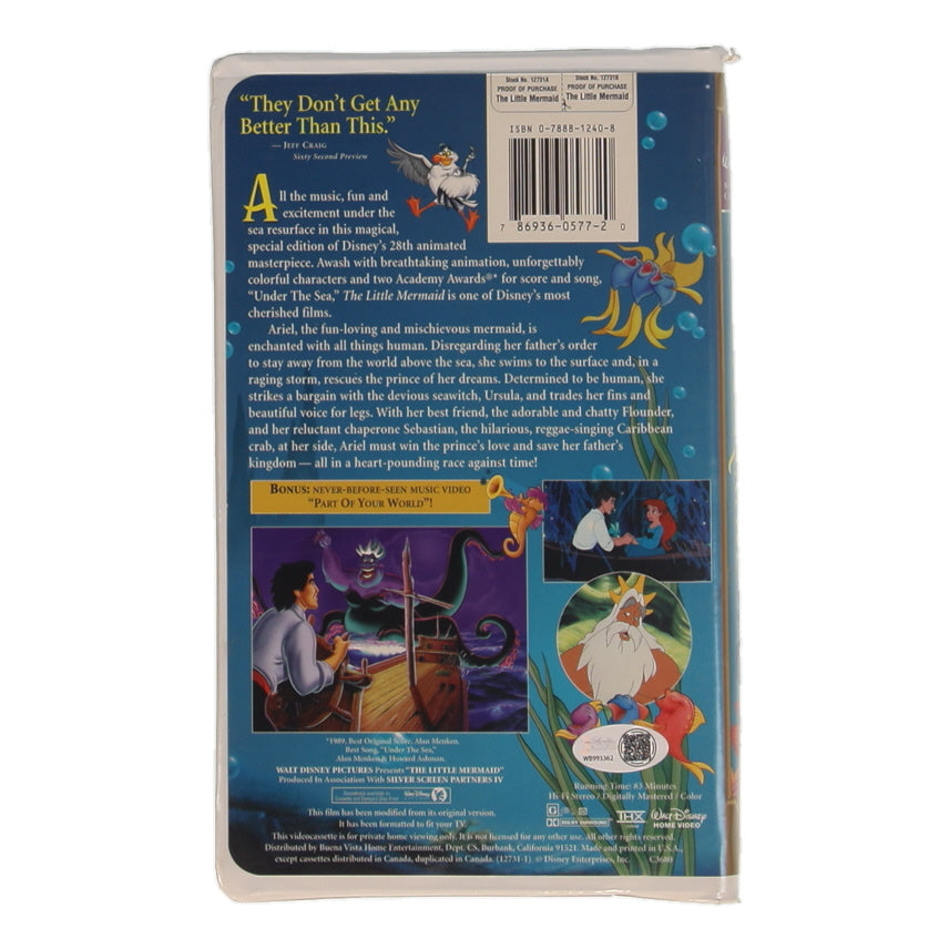 Jodi Benson Signed (JSA) "The Little Mermaid" Special Edition VHS Inscribed "Ariel" - JSA Witnessed