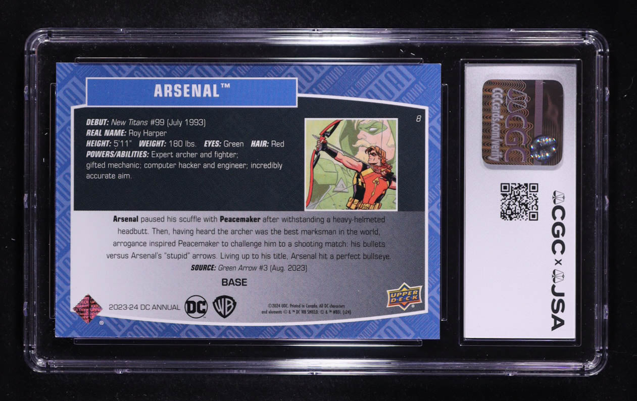 Colton Haynes Signed 2023-24 Upper Deck DC Annual #8 (CGC 9) - Arsenal