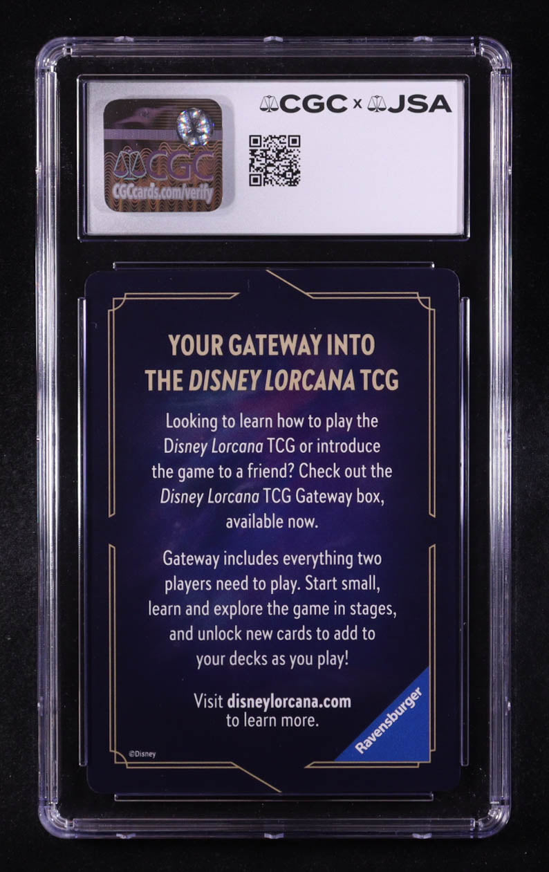 Bret Iwan Signed 2024 Disney Lorcana TCG Maleficent Gateway Insert #NNO Inscribed "Mickey Mouse" (CGC 9 | Auto 10) Mickey Mouse