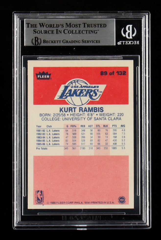 Kurt Rambis Signed 1986-87 Fleer #89 RC - Inscribed "Clark Kent" (BGS) - Rookie Card