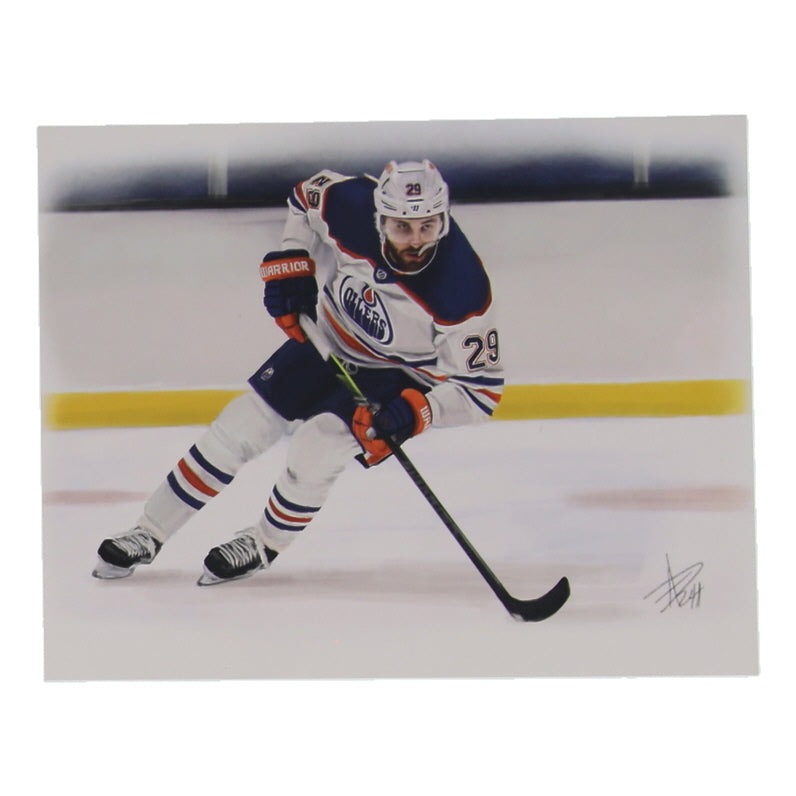 Leon Draisaitl "Leon" Oilers 8x10 Lithograph By Alex Douglas (ArtByAD.CA) Limited Edition #4 / 6