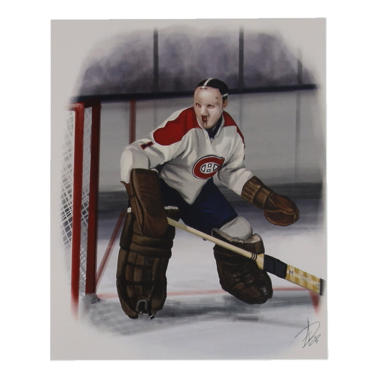 Jacques Plante "The Original Masked Man" Canadiens 8x10 Lithograph By Alex Douglas (ArtByAD.CA) Limited Edition #7 / 8