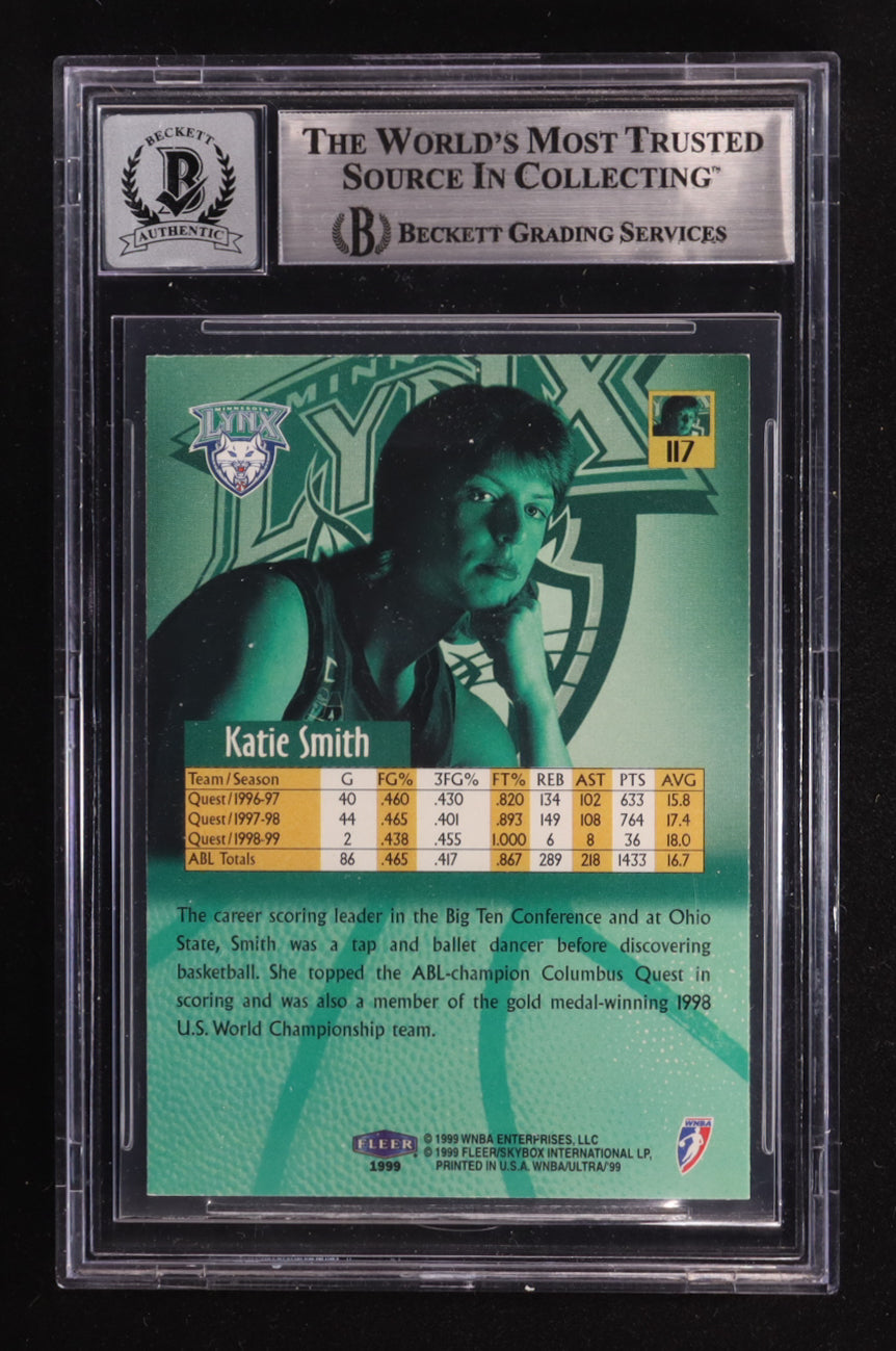 Katie Smith Signed 1999 Fleer Ultra WNBA Rookies #117 RC (BGS | Autograph Graded BGS 10) - Rookie Card