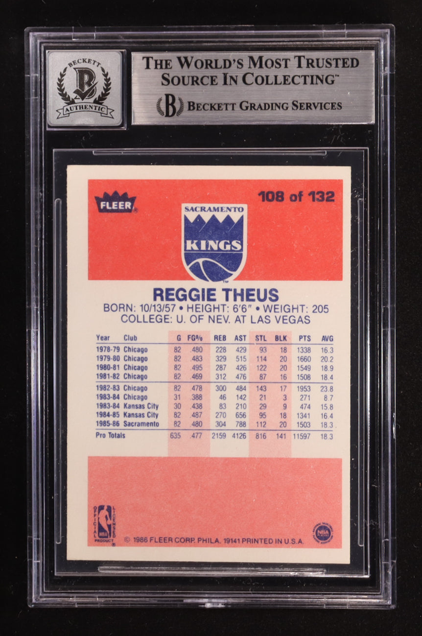 Reggie Theus Signed 1986-87 Fleer #108 (BGS | Autograph Graded BGS 10) Autograph Graded BGS 10
