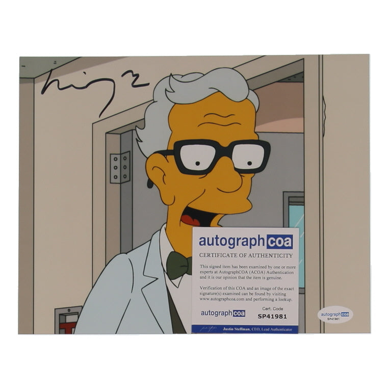 Michael York Signed (ACOA) "The Simpsons" 8x10 Photo - Dr. Lionel Budgie