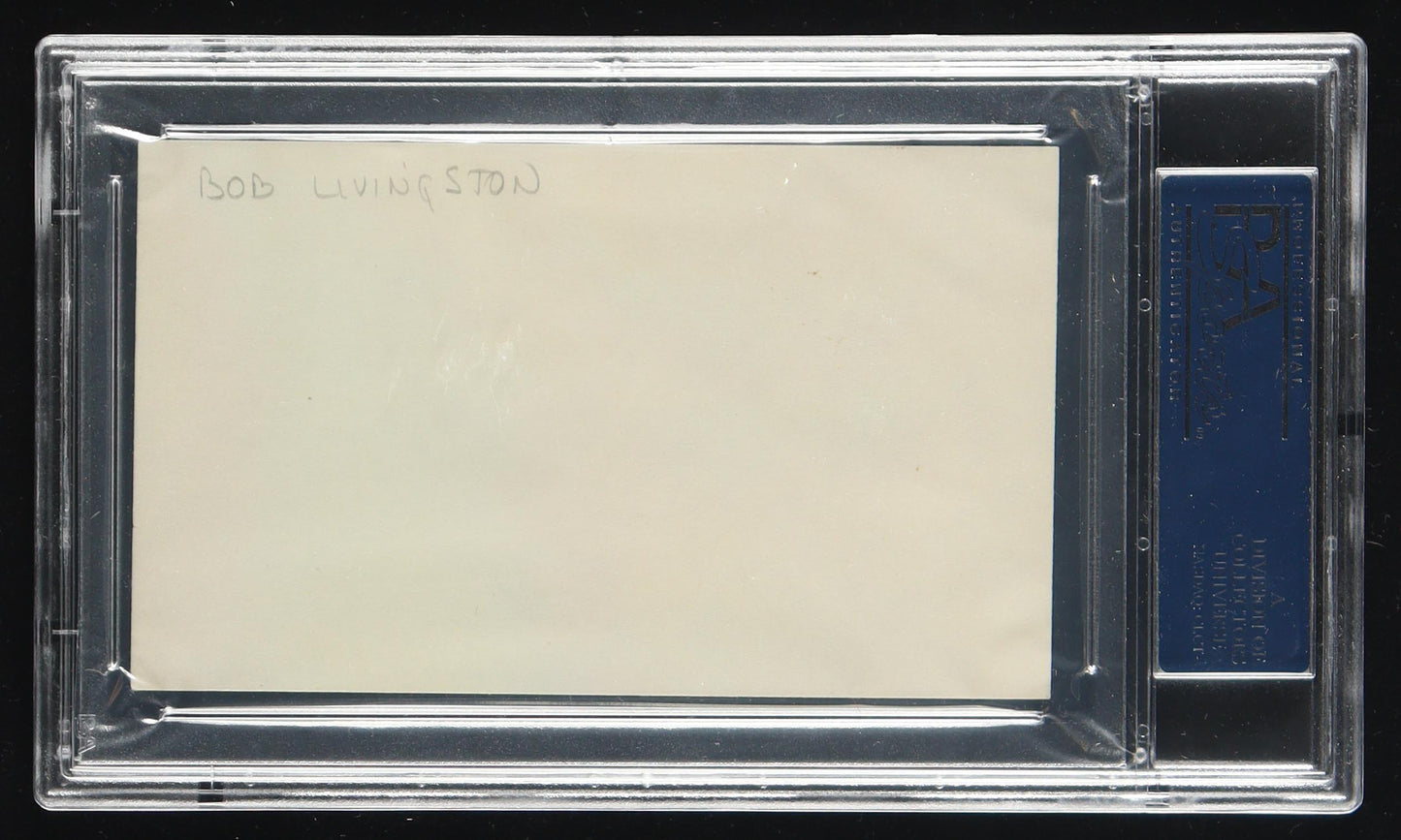 Robert (Bob) Livingston Signed 3x5 Index Card with Personalized Note (PSA) - Lone Ranger/Zorro