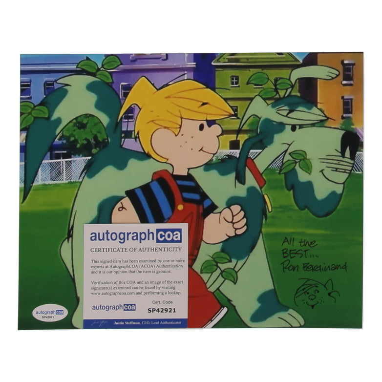 Ron Ferdinand Signed (ACOA) "Dennis the Menace" 8x10 Photo Inscribed "All the Best!" with Hand-Drawn Sketch