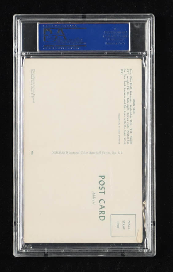 John Sain Signed 1953-55 Dormand #116 Jumbo (PSA) Beginning Wind-Up