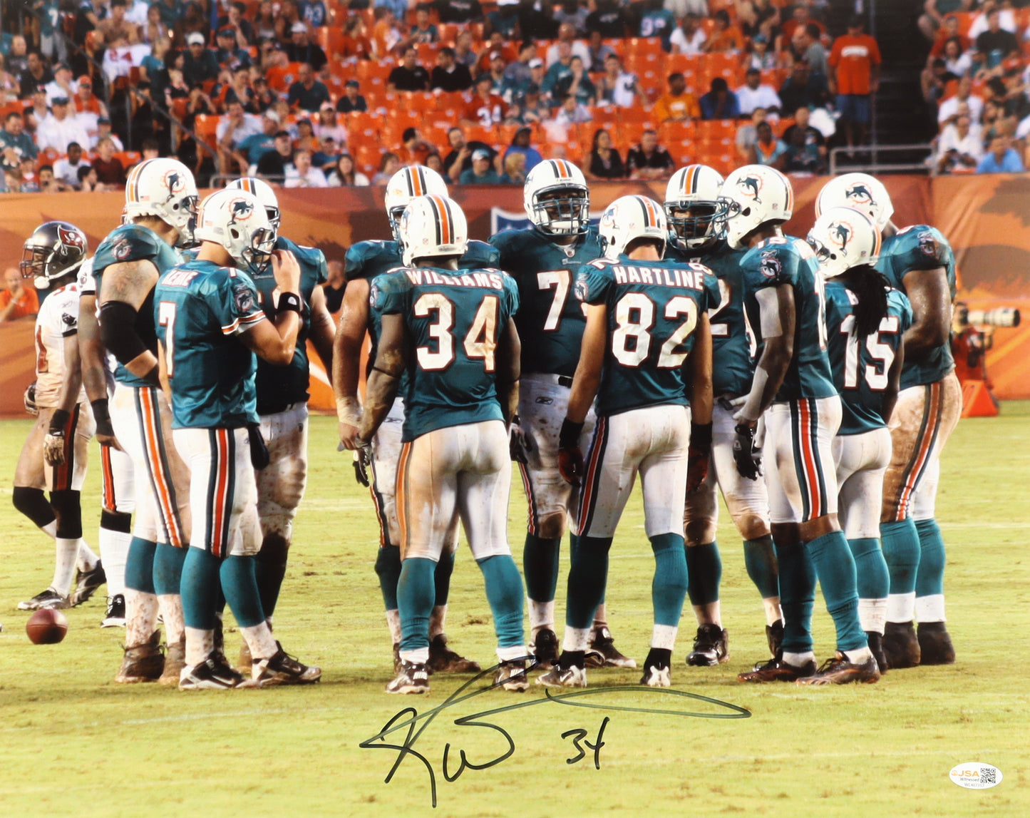 Ricky Williams Signed (JSA) Dolphins 16x20 Photo - JSA Witnessed