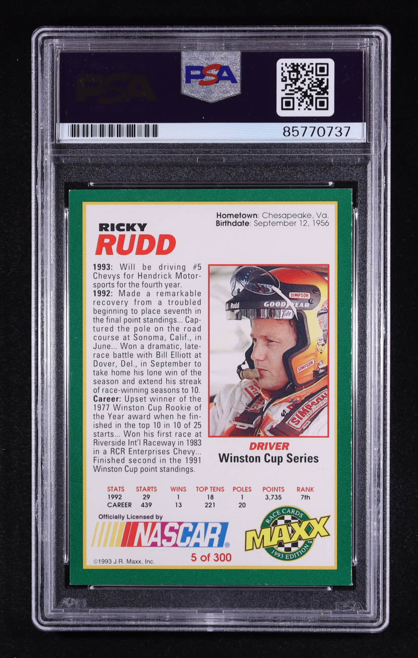 Ricky Rudd Signed 1993 Maxx #5 (PSA)