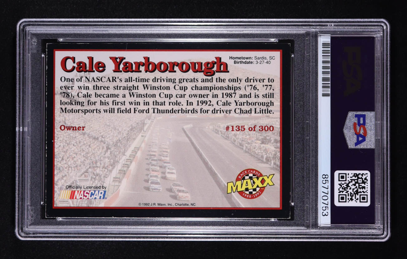 Cale Yarborough Signed 1992 Maxx Black #135 (PSA)
