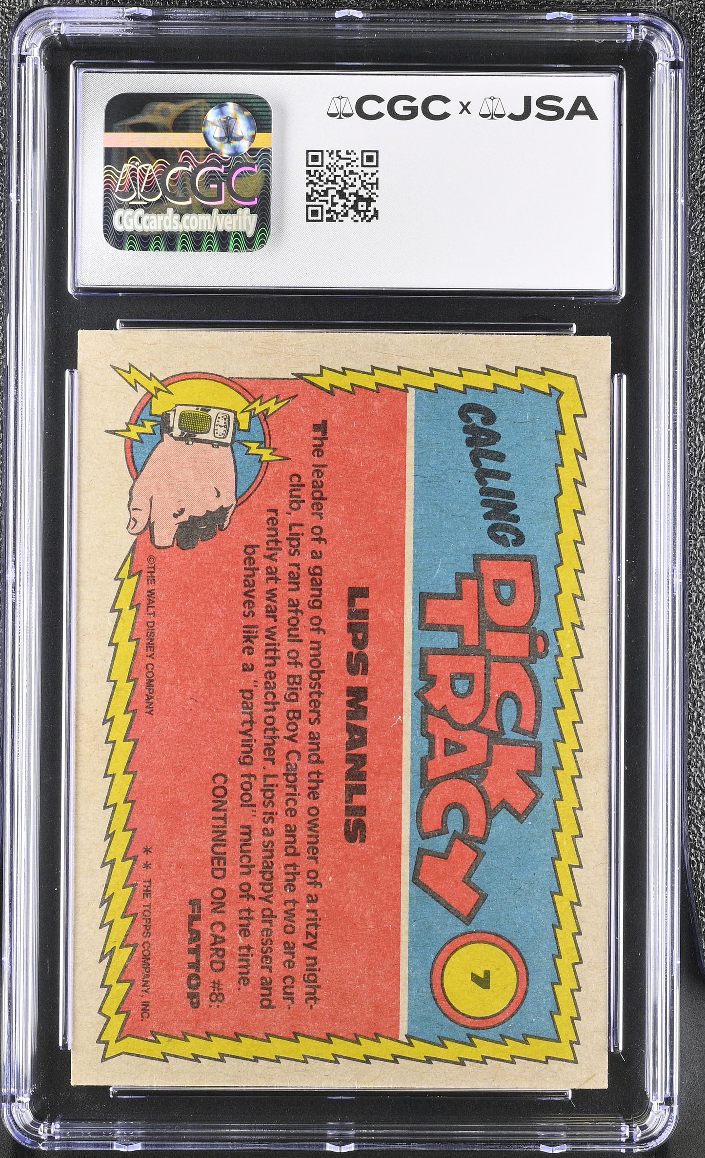 Paul Sorvino Signed 1990 Topps Dick Tracy #7 Lips Manlis (CGC 4 | Autograph Grade 10)
