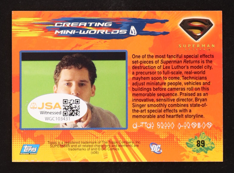 Brandon Routh Signed (JSA) 2006 Topps Superman Returns Creating Mini-Worlds #89 - JSA Witnessed | Superman / Clark Kent