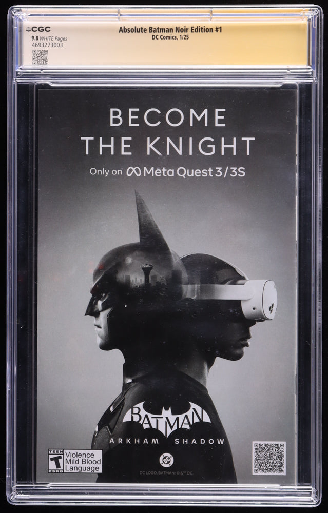 Nick Dragotta & Scott Snyder Signed 2025 "Absolute Batman Noir Edition" Issue #1 DC Comic Book (CGC 9.8)