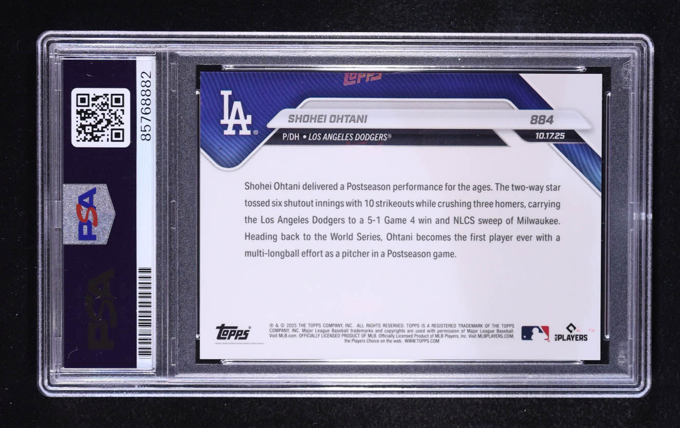 Robert O'Neill Signed Shohei Ohtani 2025 Topps Now NLCS Inscribed "Never Quit" #884 #10/911 (PSA) Autograph Graded PSA Authentic | Serially Numbered #10 / 911