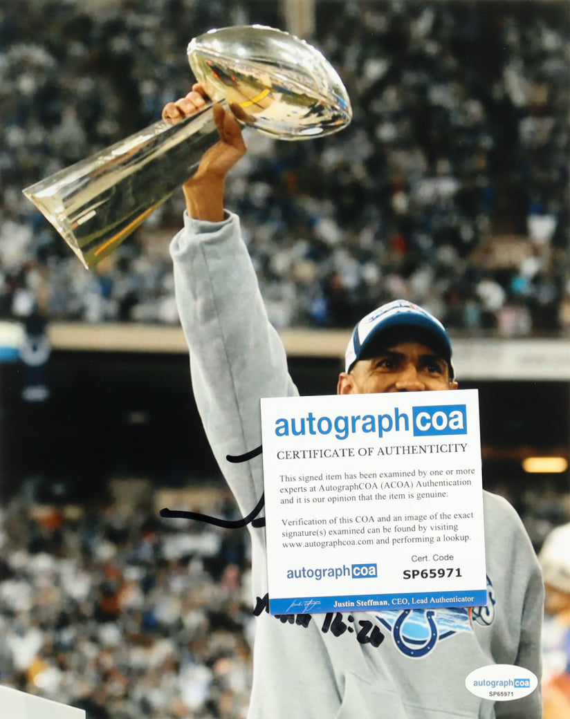 Tony Dungy Signed Colts 8x10 Photo (ACOA)