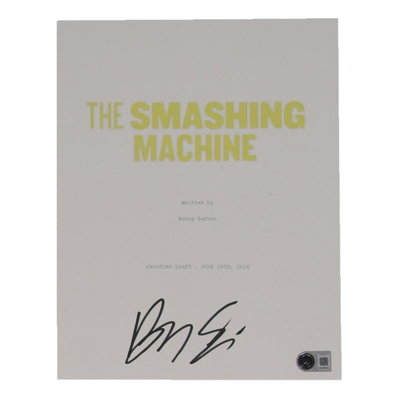 Benny Safdie Signed (Beckett) "The Smashing Machine" 8.5x11 Script Cover - Writer