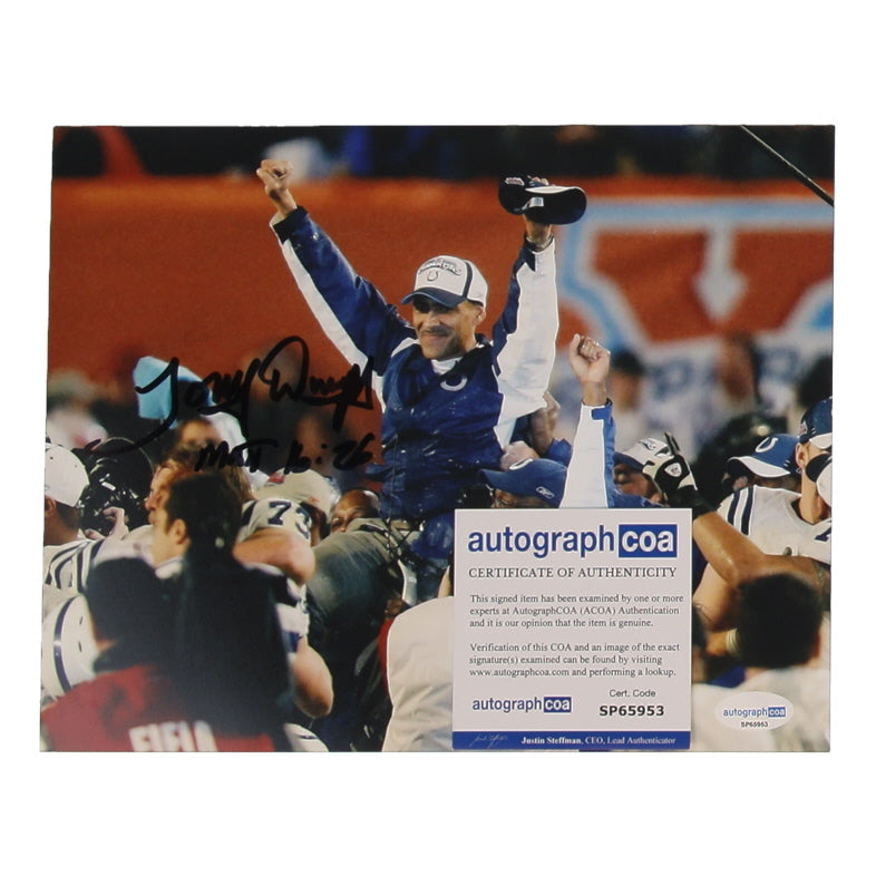 Tony Dungy Signed Colts 8x10 Photo (ACOA) - Coach