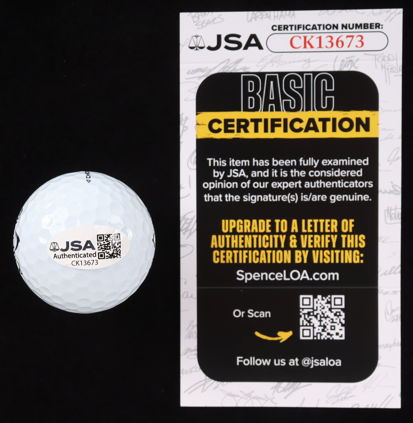 Justin Leonard Signed Golf Ball (JSA)