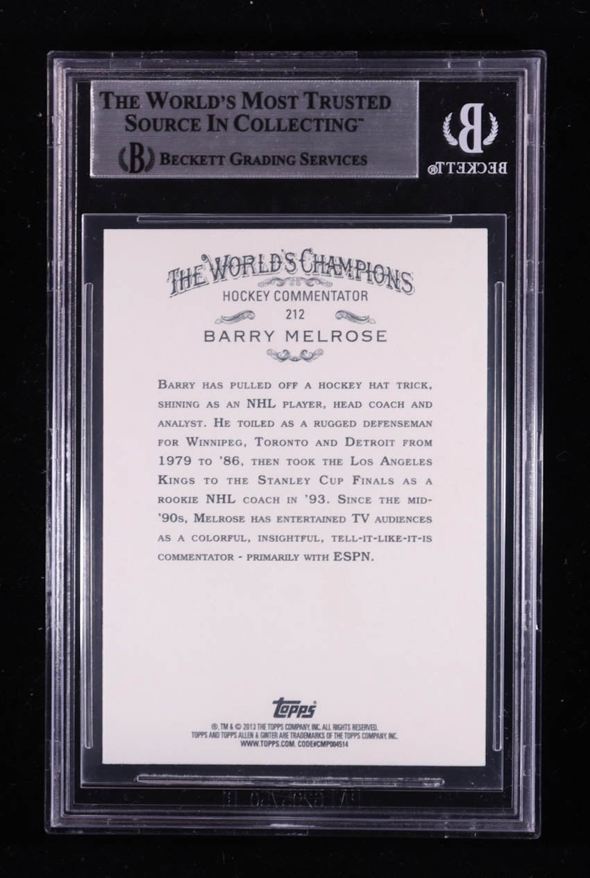 Barry Melrose Signed 2013 Topps Allen & Ginter #212 (BGS) Autograph Graded Authentic