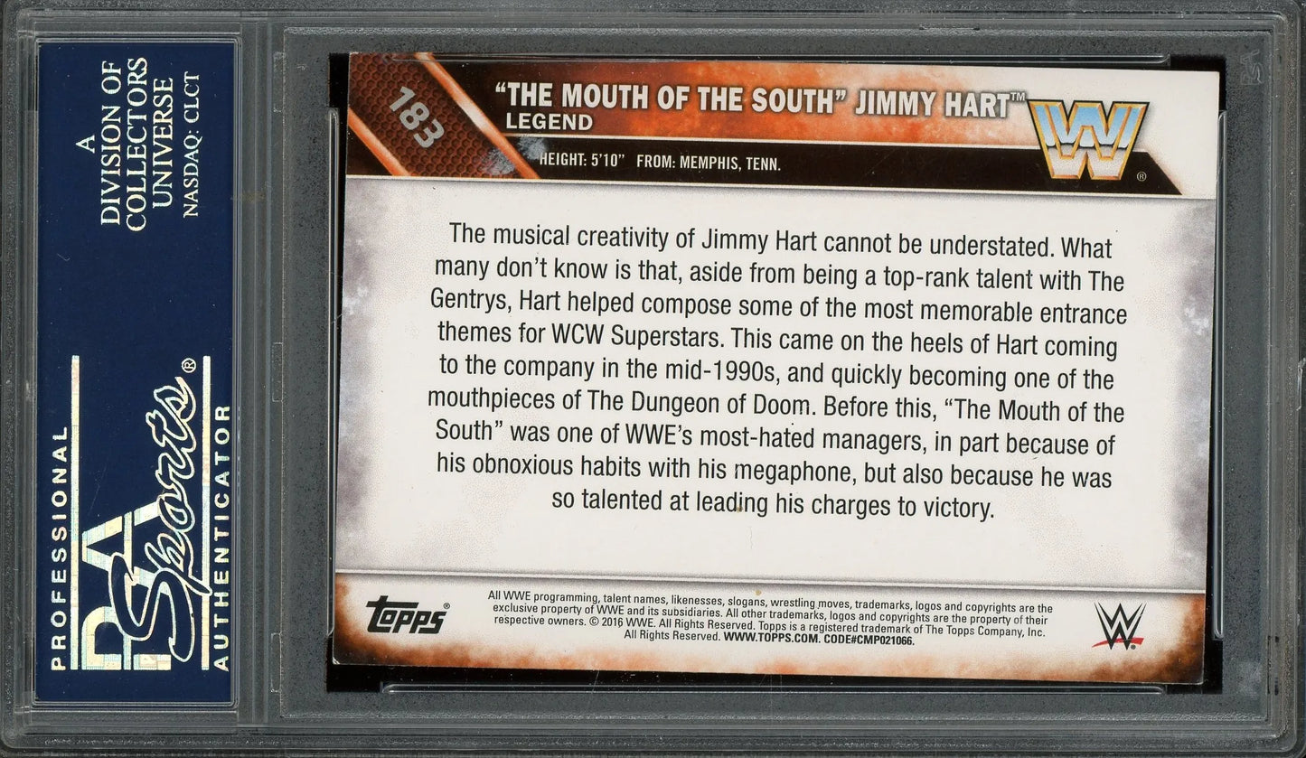 Jimmy Hart Signed 2016 Topps #183 (PSA)