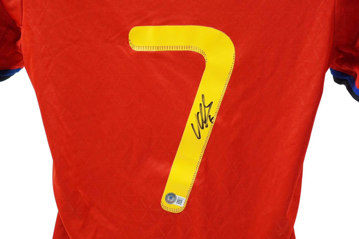 David Villa Signed (Beckett) Spain Adidas Authentic Jersey