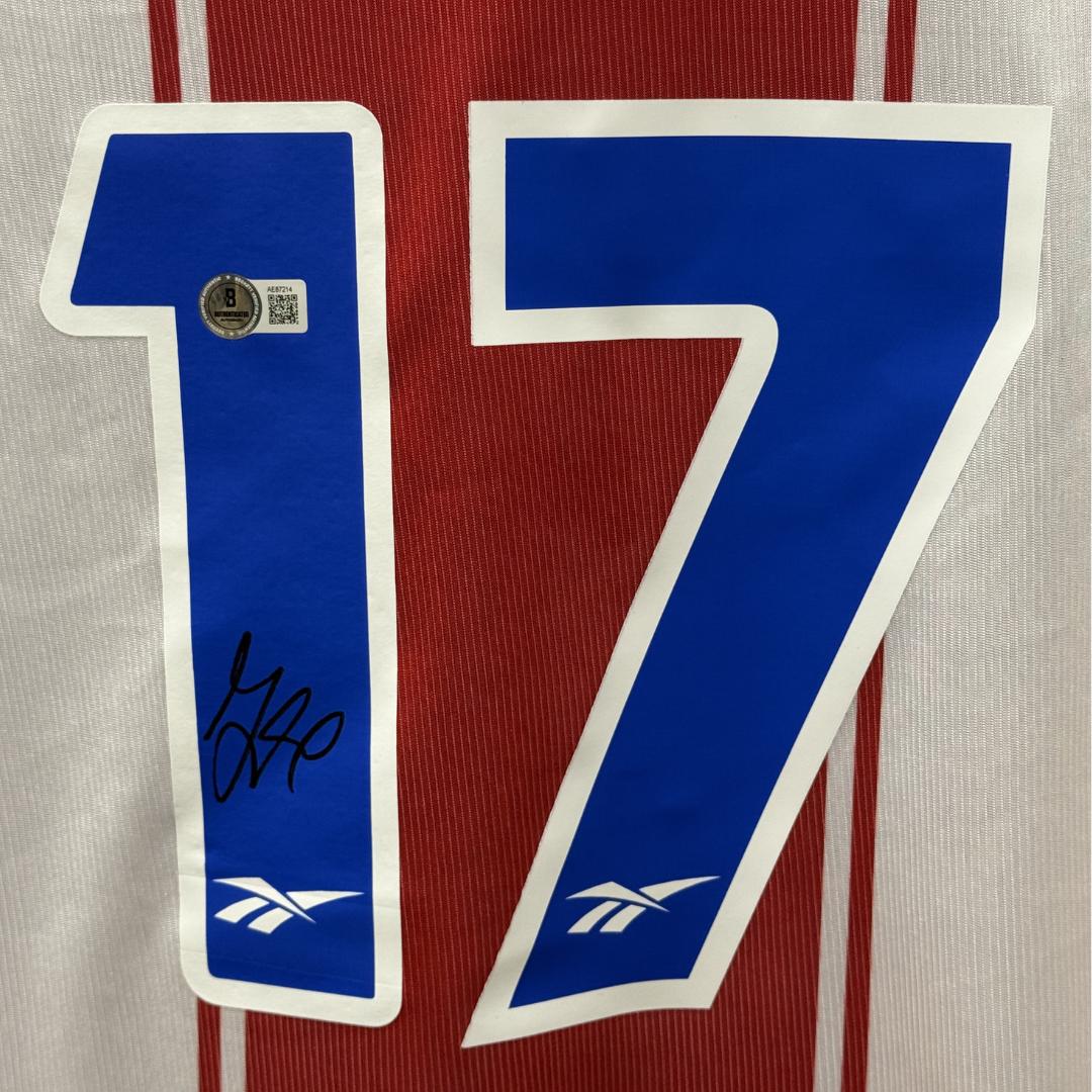Jimmy Floyd Hasselbaink Signed (Beckett) Atletico Madrid Reebok Authentic Jersey