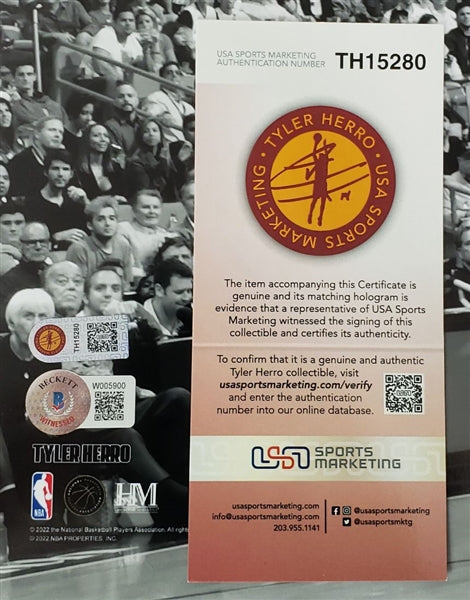 Tyler Herro "22 6th MOY" Signed Miami Heat 16x20 Photo (Beckett Witness Certified & USA SM COAs)