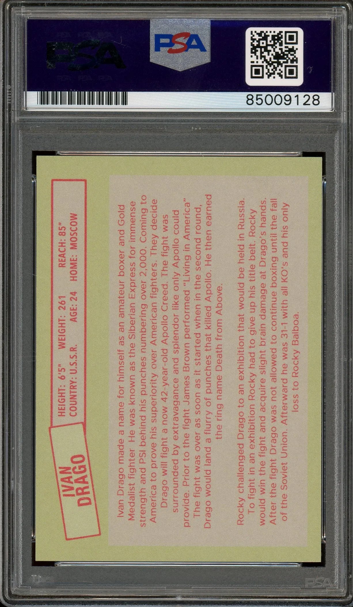 Dolph Lundgren Signed Custom Boxing Card – Auto Graded Gem Mint 10 (PSA/DNA Encapsulated) - Ivan Drago