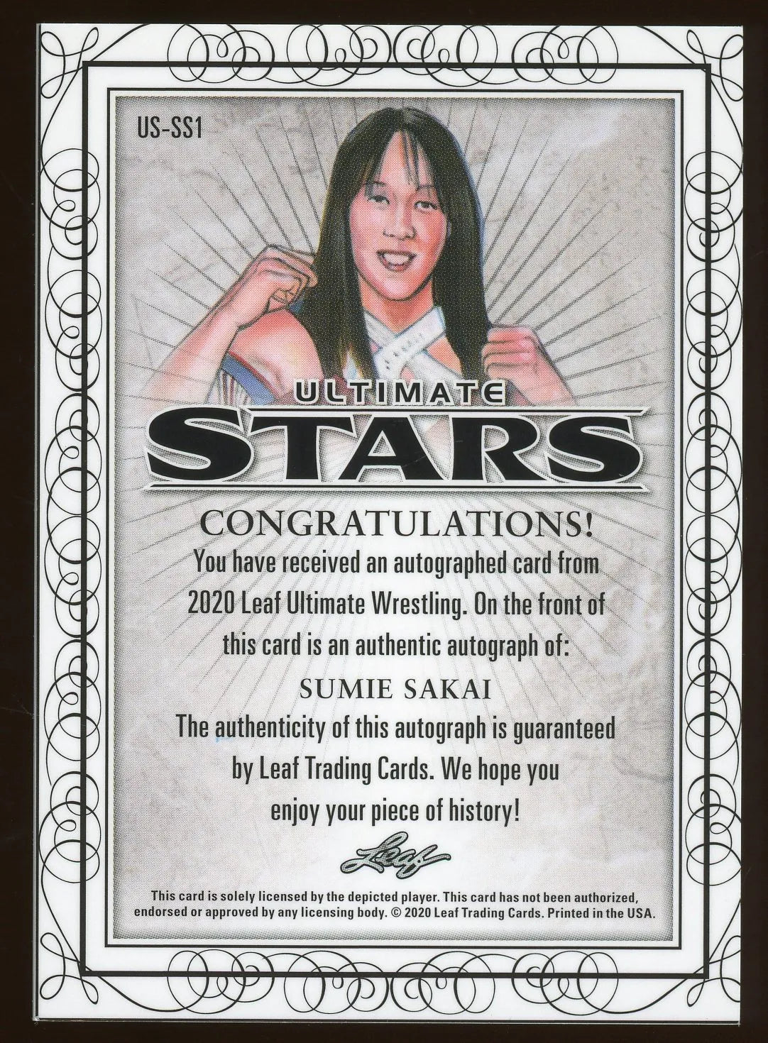 Sumie Sakai 2020 Leaf Ultimate Autograph Card- 14/15