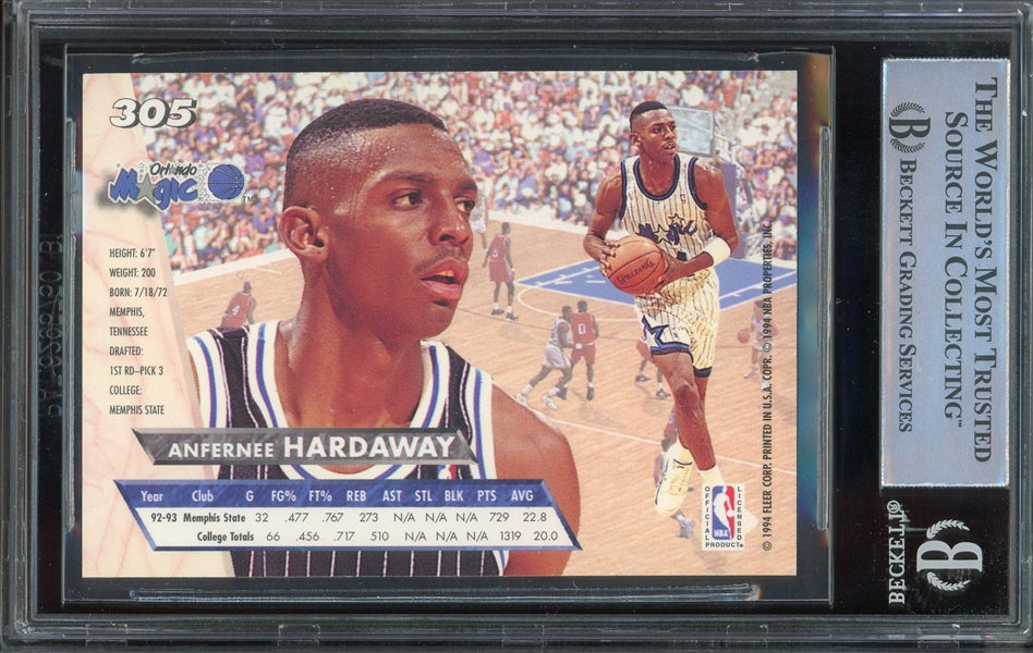 Anfernee Hardaway Signed 1993 Fleer Ultra RC #305- BAS Authentic- Rookie Card