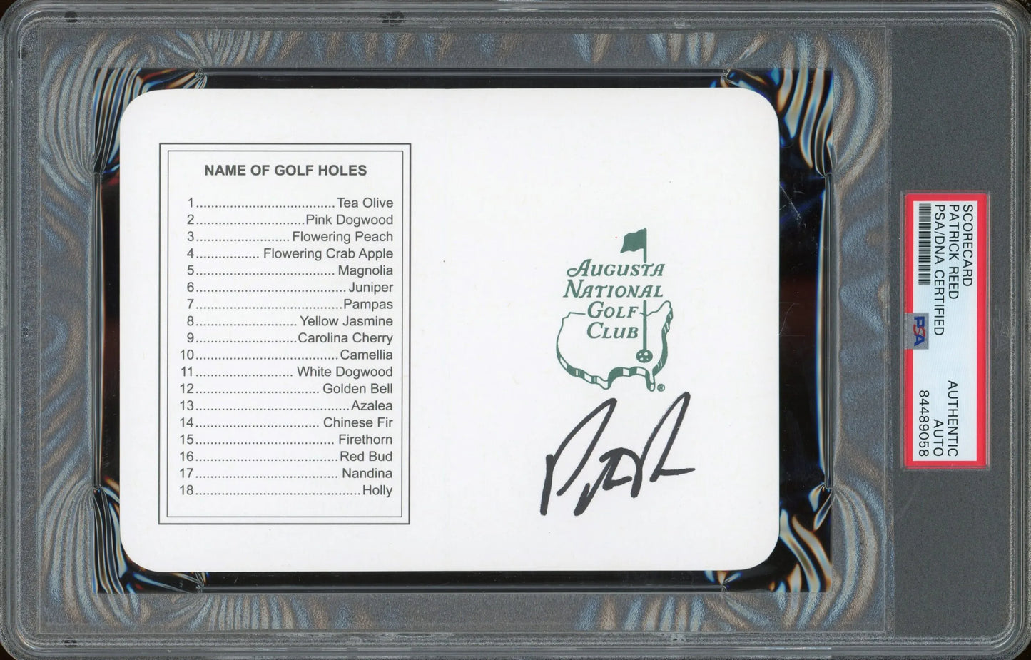 Patrick Reed Signed Augusta National Golf Scorecard (PSA/DNA Encapsulated ) - Golf