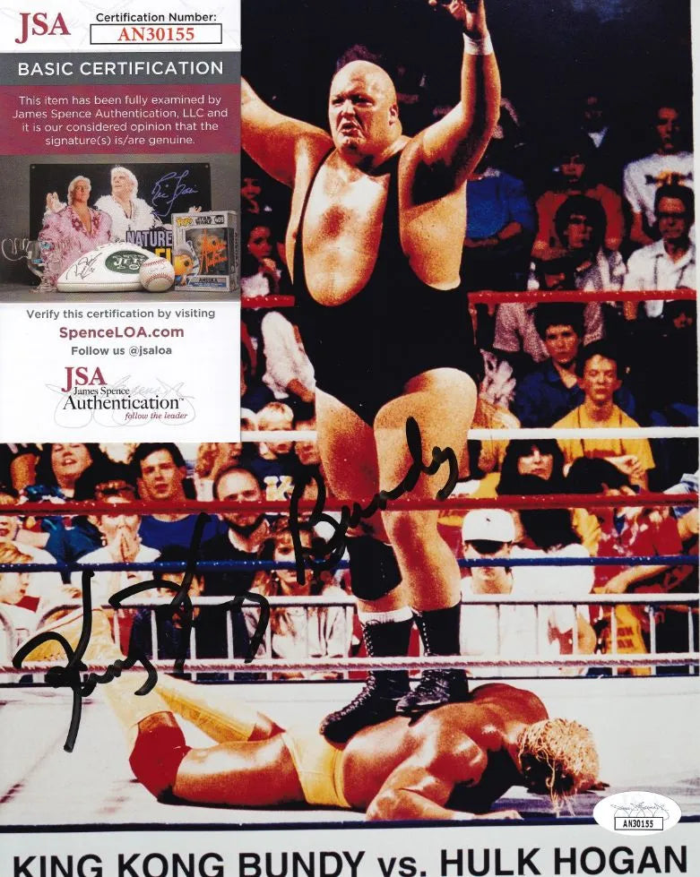 King Kong Bundy Signed Wrestling 8×10 Photo (JSA COA)