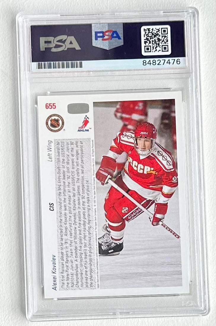 Alexei Kovalev Signed 1991-92 Upper Deck #655 RC (PSA) - Rookie Card | Autograph Graded (PSA) 10