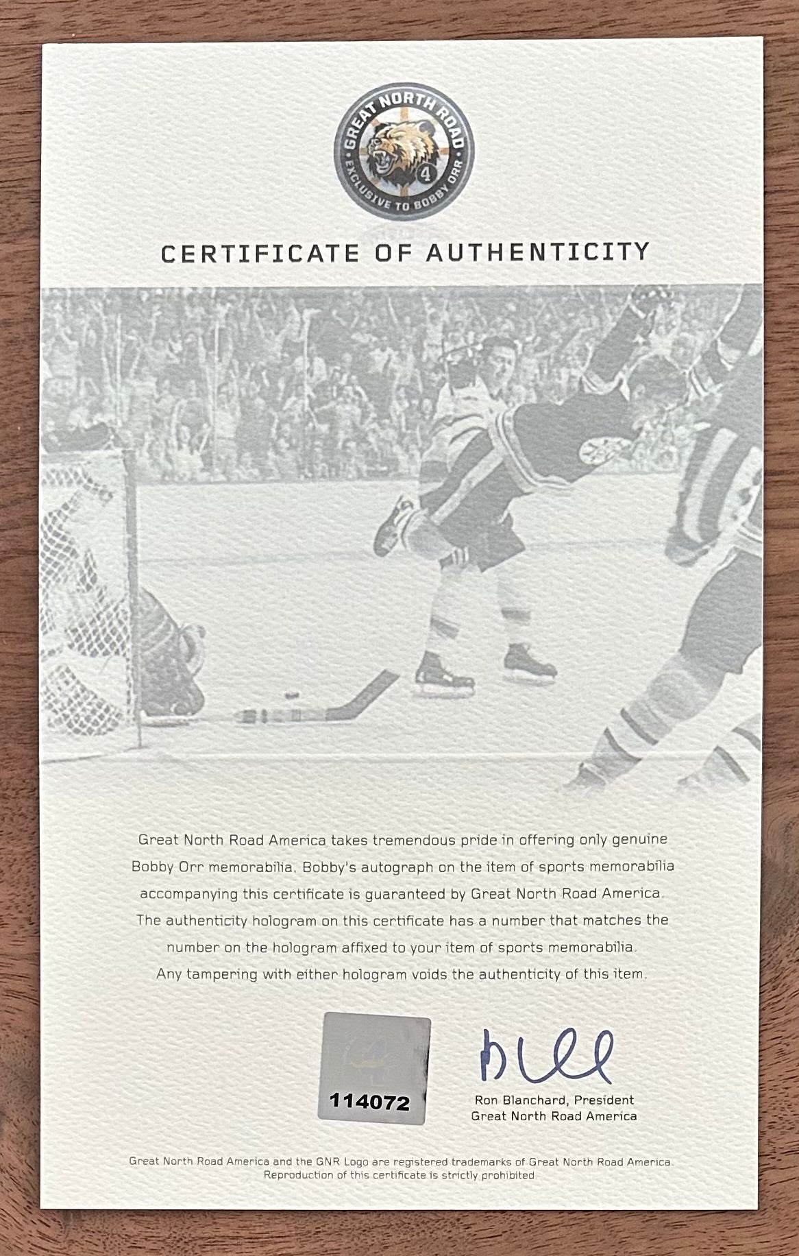 Bobby Orr Signed Bruins "The Flying Goal" 16x20 Photo (Orr)