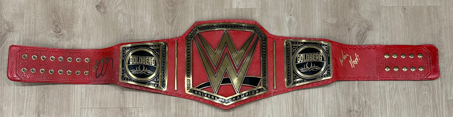 Goldberg “Who’s Next?” Signed (PSA) WWE Universal Championship Replica Belt