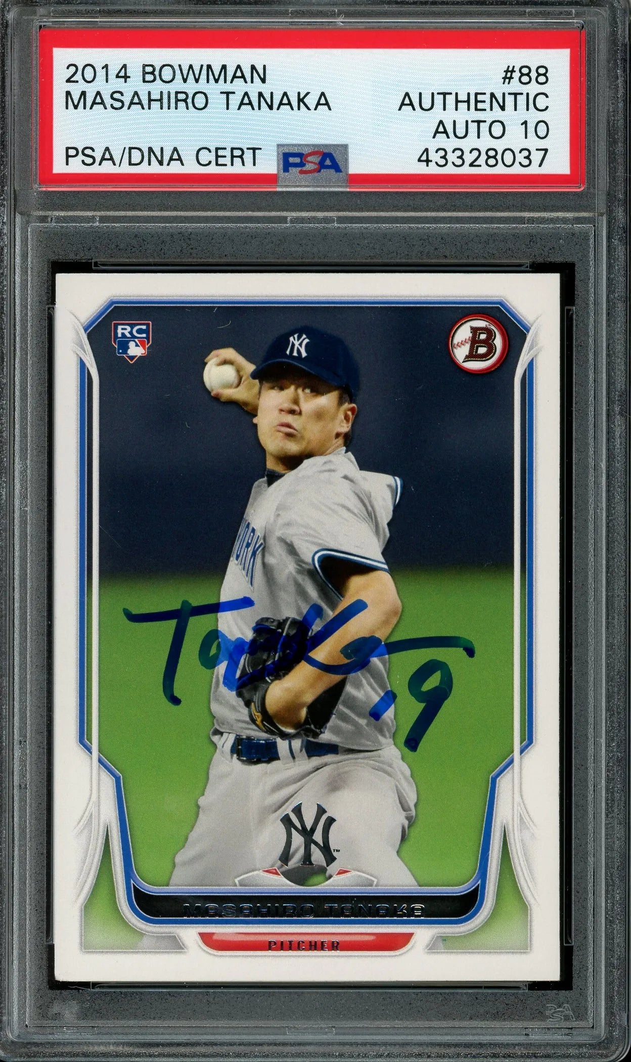 Masahiro Tanaka Signed 2014 Bowman Rookie Card #88 – PSA Authentic with Auto 10 (PSA/DNA) - RC