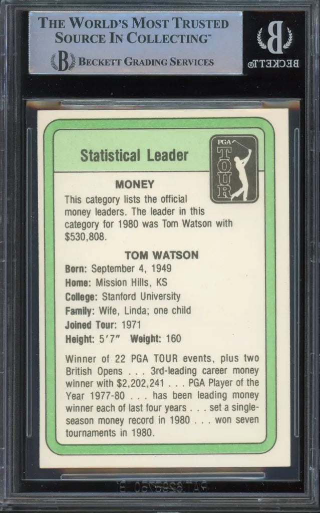 Tom Watson Signed 1981 Donruss Statistical Leaders Rookie Card (BAS) - RC