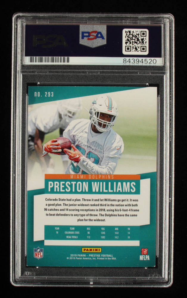 Preston Williams Signed 2019 Prestige Xtra Points Green #293 RC (PSA Encapsulated) - Rookie Card