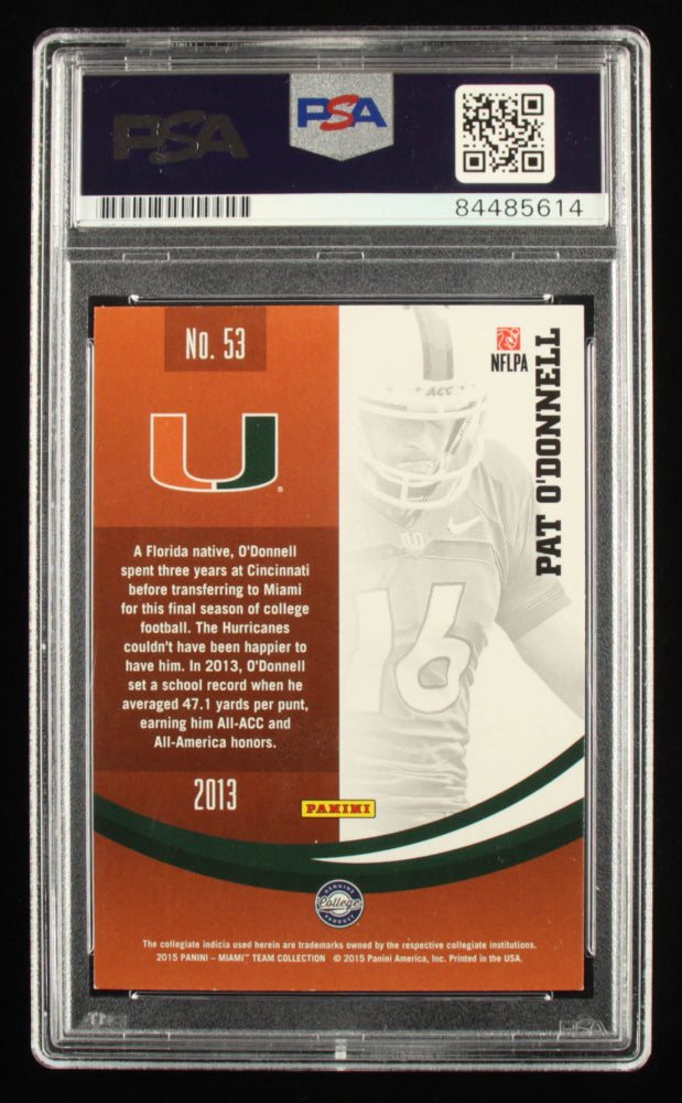 Pat O'Donnell Signed 2015 Panini Miami #53 RC (PSA) - Rookie Card