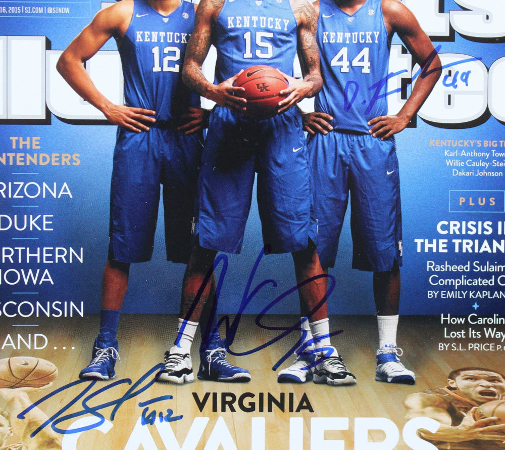 Karl Anthony-Towns, Willie Cauley-Stein & Dakari Johnson Signed 2015 "Sports Illustrated" Magazine (Beckett)