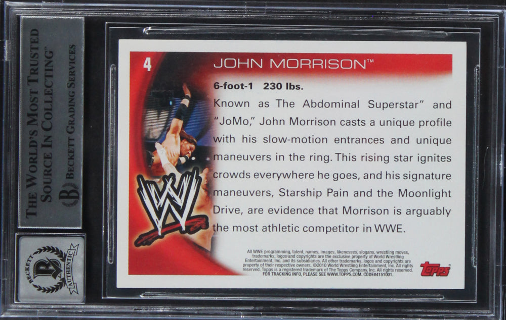 John Morrison Signed 2010 Topps WWE #4 (BGS) - Autograph Graded Beckett (BGS) 10