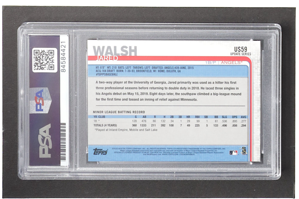 Jared Walsh Signed 2019 Topps Update #US59 RC (PSA) - Rookie Card