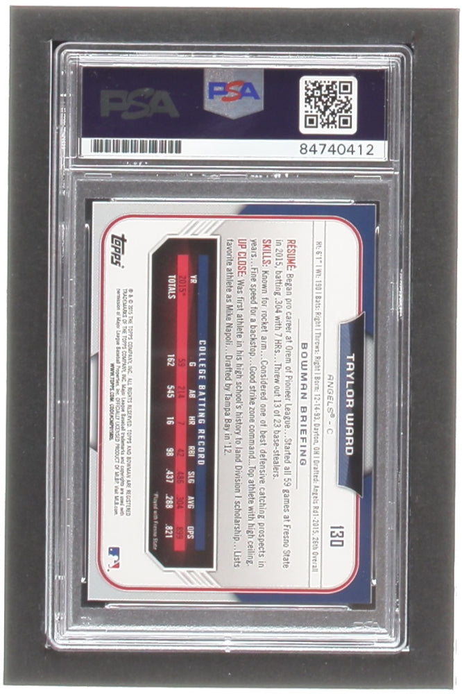Taylor Ward Signed 2015 Bowman Draft #130 RC (PSA) - Autograph Graded PSA 10 | Rookie Card