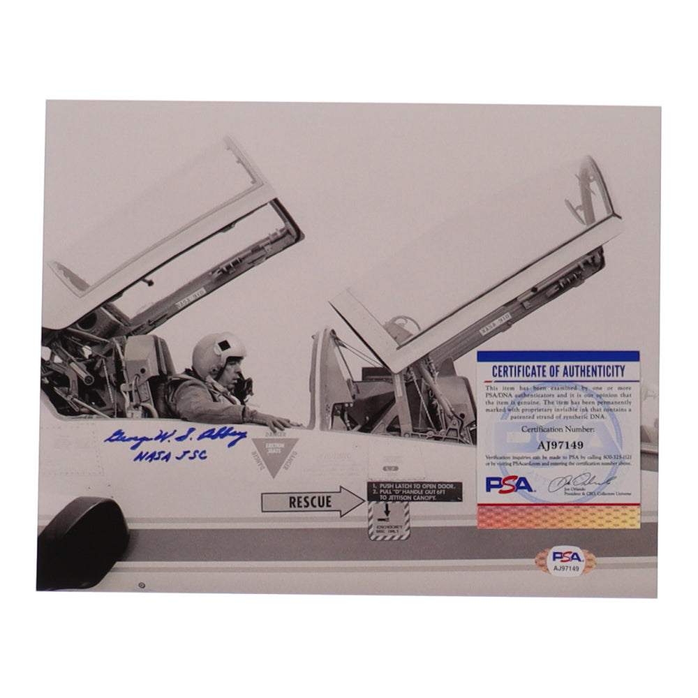 George Abbey Signed (PSA) 8x10 Photo Inscribed "NASA JSC"