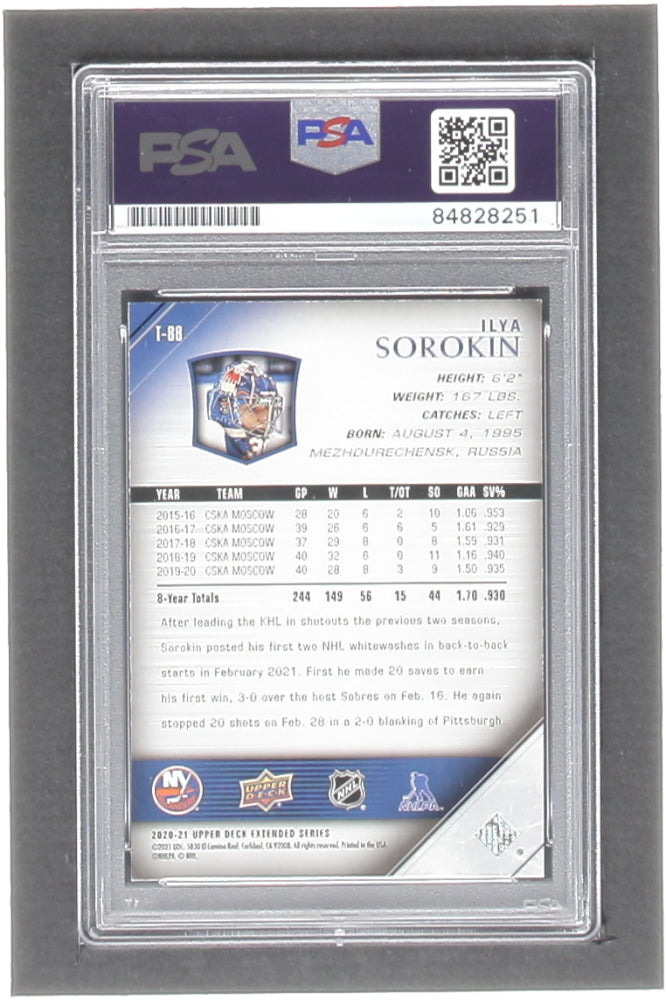 Ilya Sorokin Signed 2020-21 Upper Deck '05-06 Upper Deck Tribute #T88 YG RC (PSA) - Rookie Card