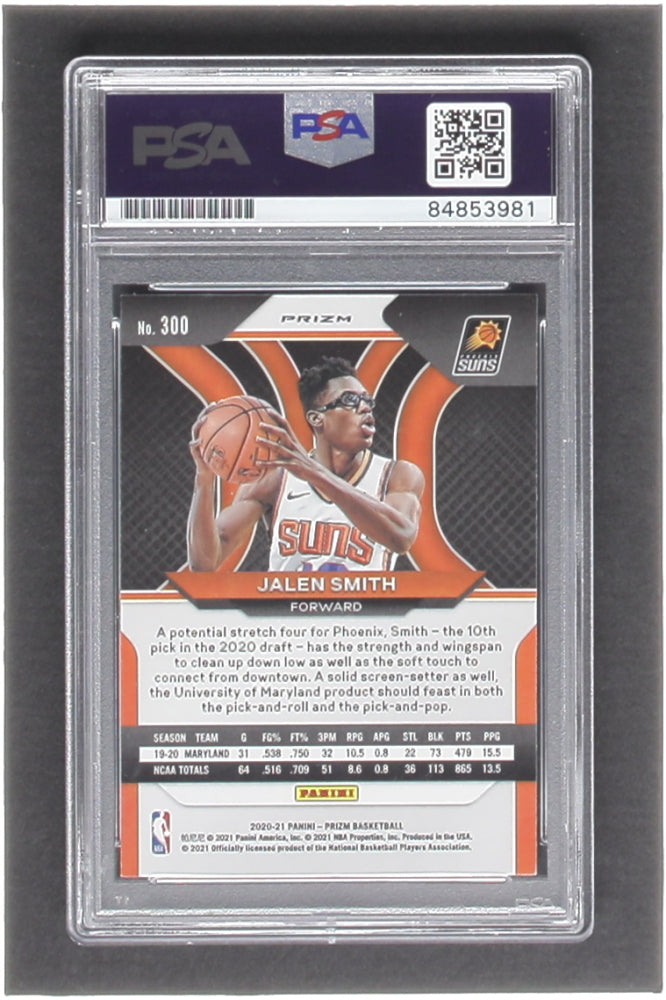 Jalen Smith Signed 2020-21 Panini Prizm Prizms Red White and Blue #300 RC (PSA) - Rookie Card
