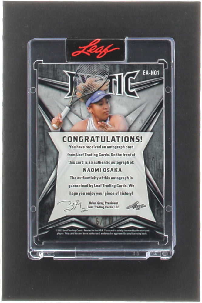 Naomi Osaka 2022 Leaf Exotic Autographs Snakeskin #EANO1 #6/10 - Serially Numbered #6 / 10
