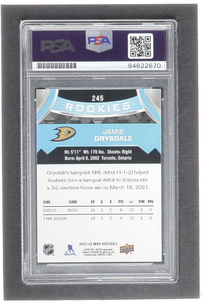 Jamie Drysdale Signed 2021-22 Upper Deck MVP #245 SP RC (PSA) - Rookie Card